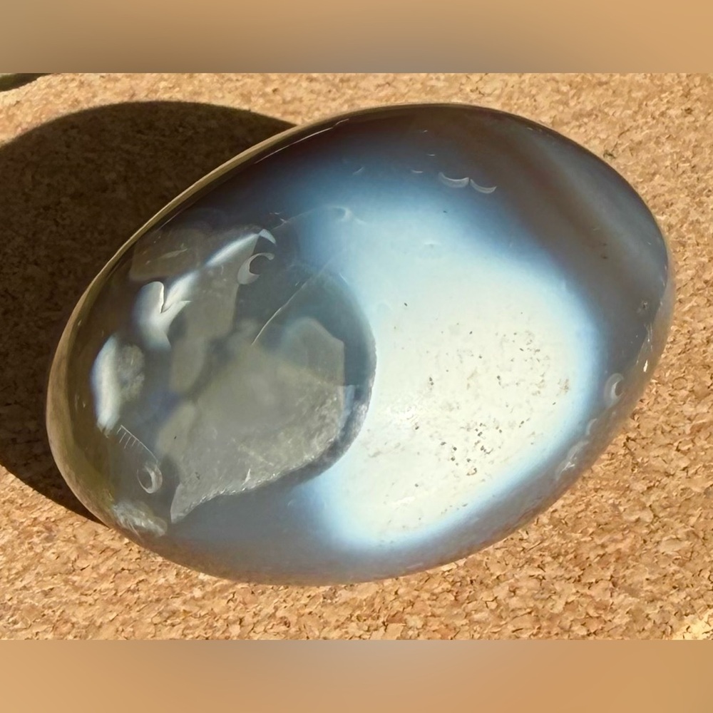 Gorgeous Polished Orca Agate Palm Stone - Nice Weight